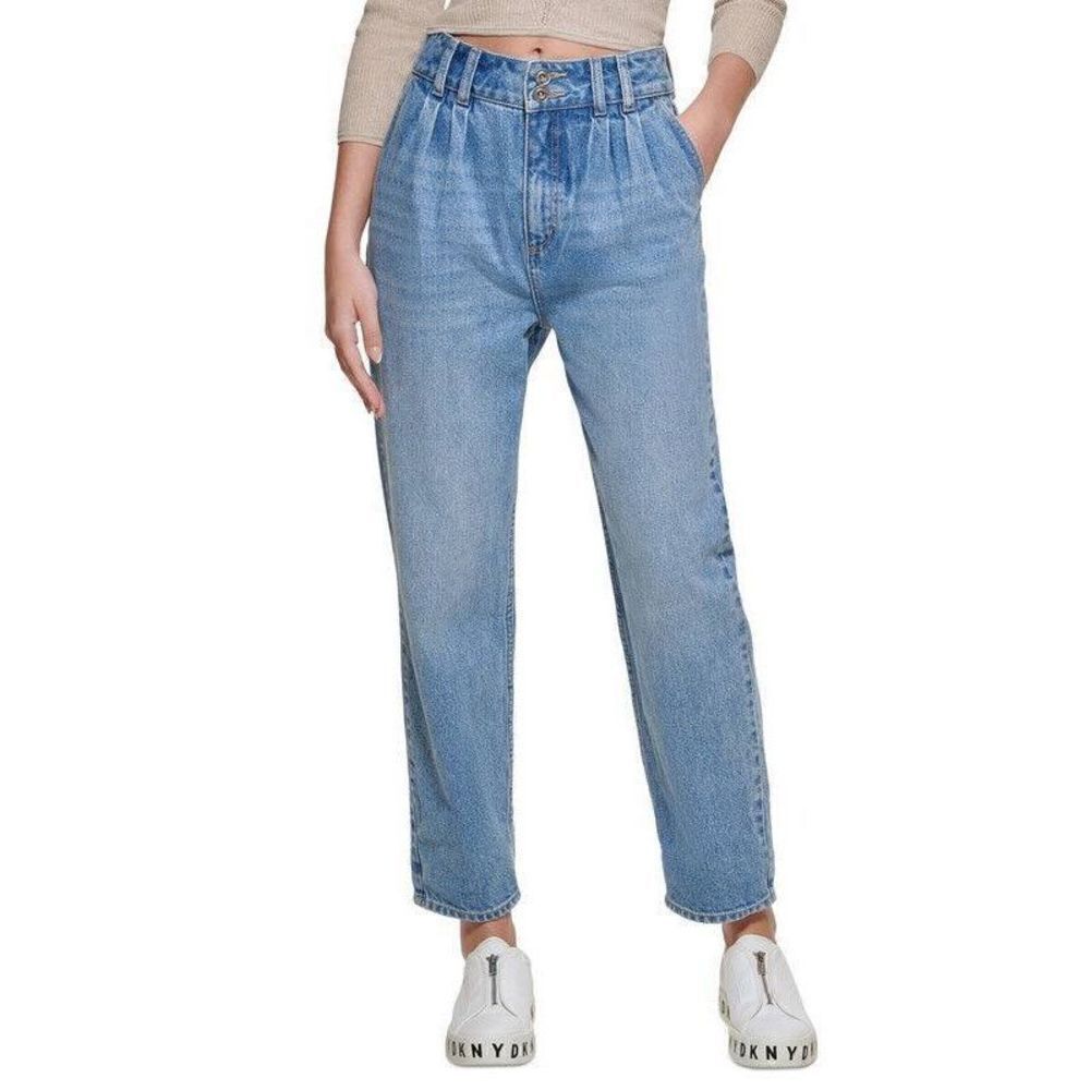 DKNY JEANS NWT Womens Pleated High Waist Straight Leg Jeans SZ 29